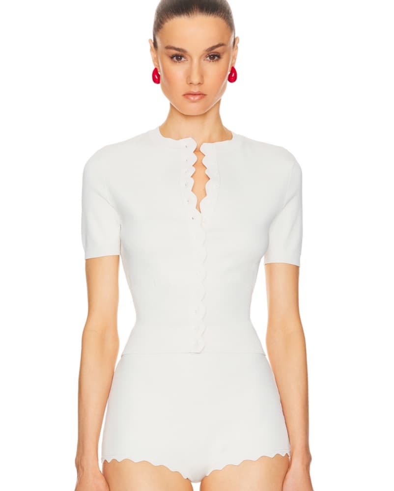 Helsa Elvira Cardigan Top Cream - Image 1