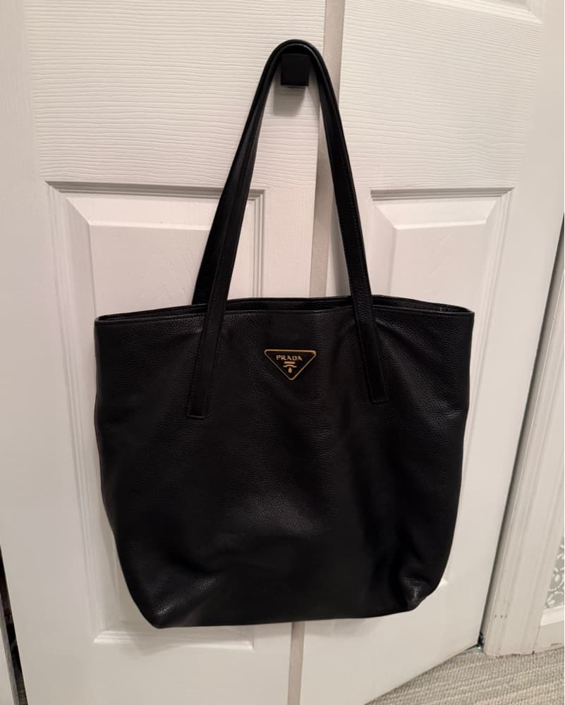$3,000 Prada Black Leather Tote Bag - Image 3