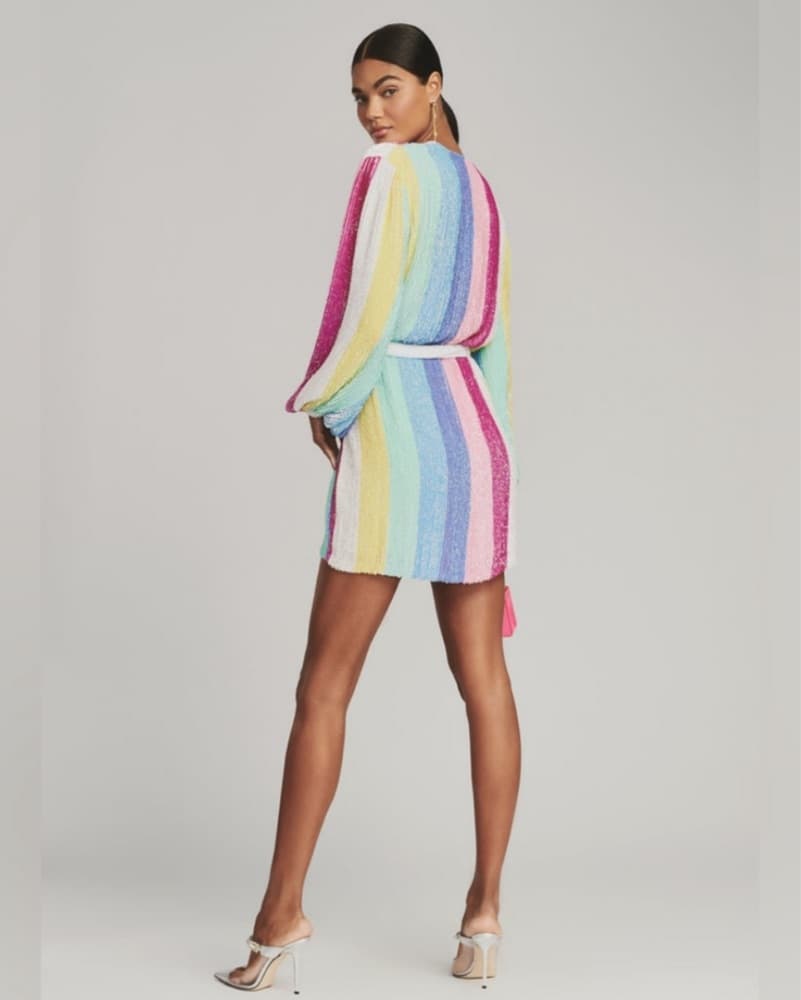 Retrofete Multicolor Striped Mini Dress - Image 2