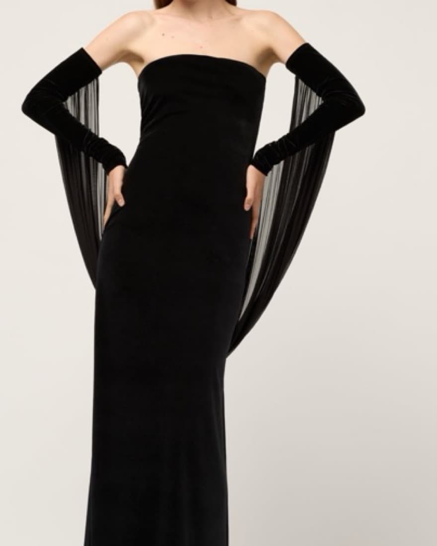 Strapless Velvet Dress - Image 1