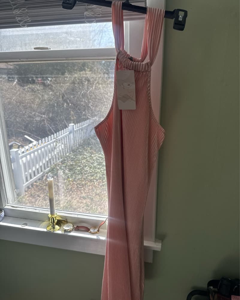 Pleated Chiffon Midi Dress - Image 3