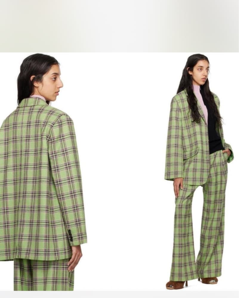 Stine Goya Green Plaid Blazer - Image 3