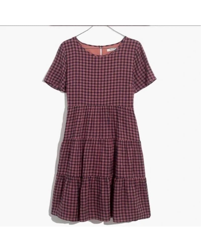 Charming Gingham Puff Sleeve Dress - Image 4