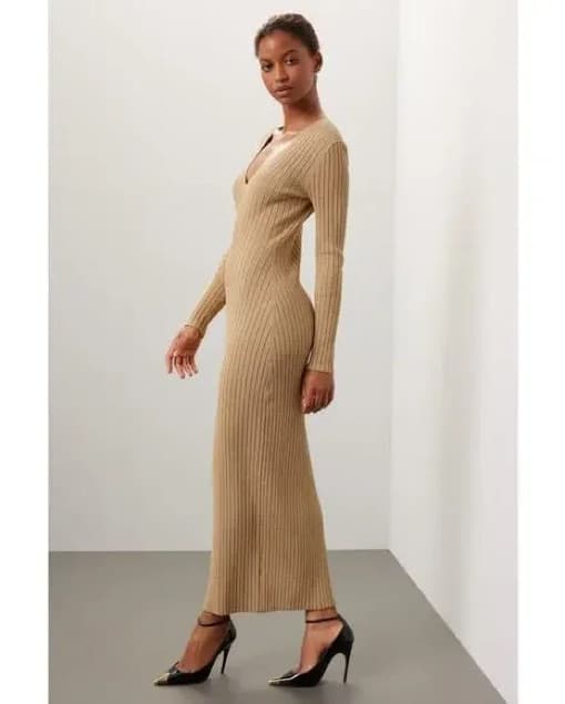 Michael Kors Metallic Knit Midi Dress  - Image 1