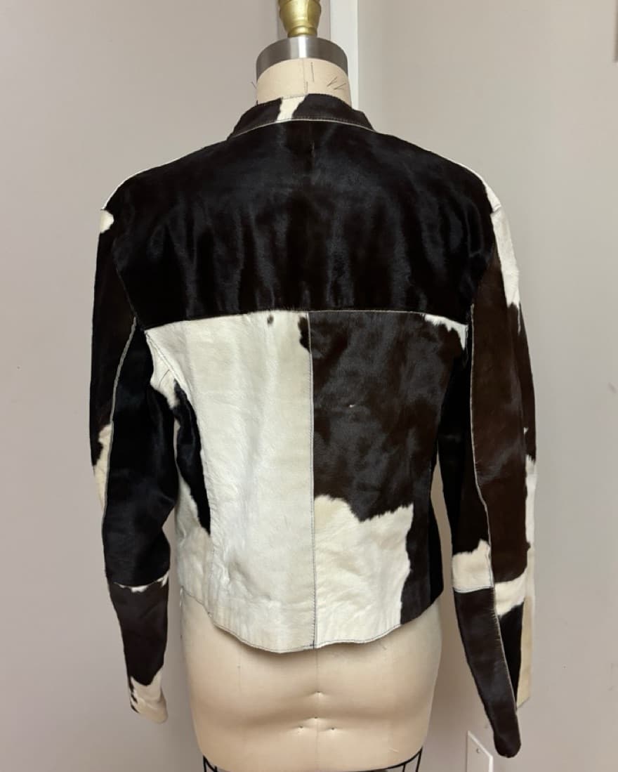 real leather cow print jacket   - Image 2