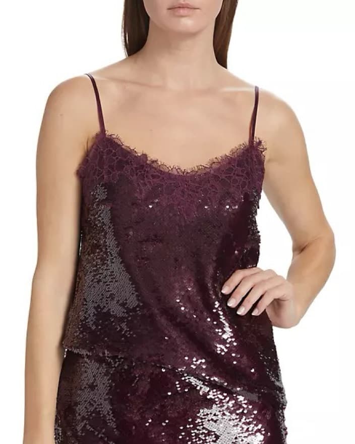 Jonathan Simkhai Burgundy Sequin Tank - Image 1