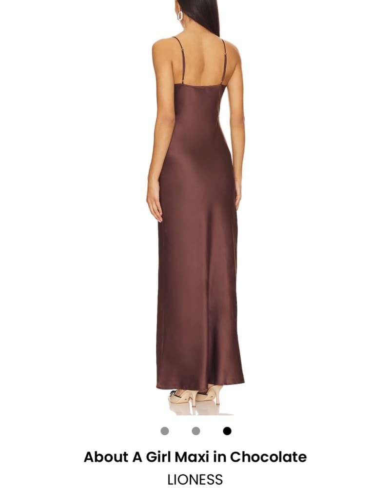 Lioness Brown Tie Maxi Dress - Image 2