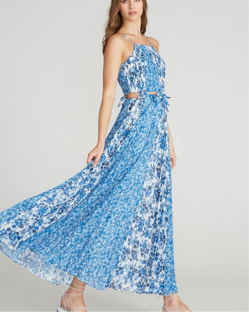 Amur Holland Tie Pleated Maxi Dress - Image 1