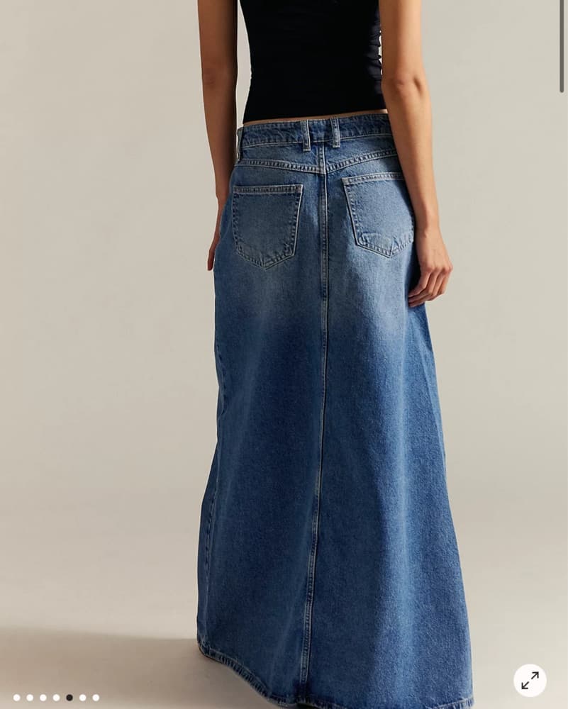 Free People Long Denim Skirt  - Image 3