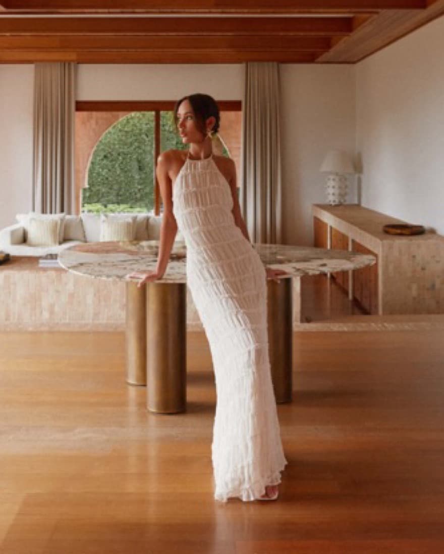 Peppermayo White Halter Maxi Dress - Image 4