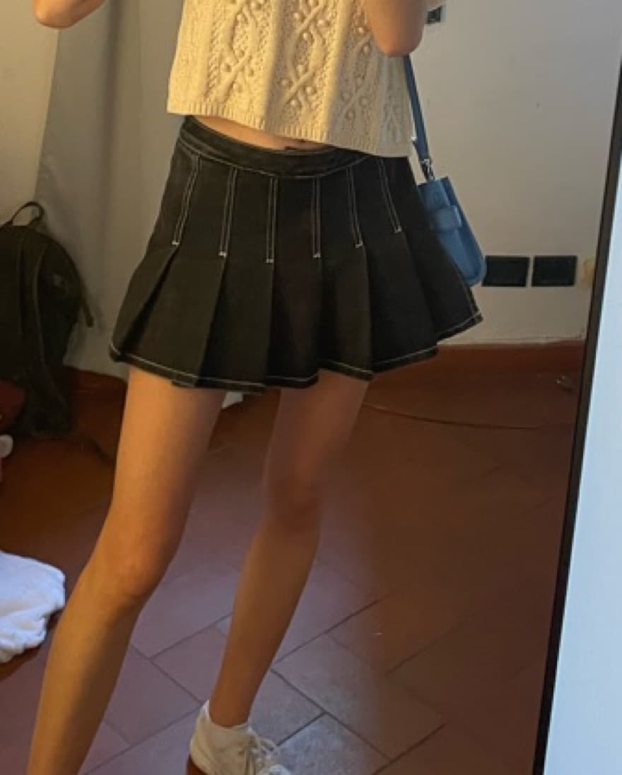 Mini Black Denim Brandy Melville Skirt - Image 3