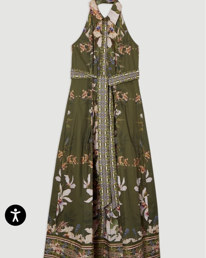 Vibrant Floral Halter Midi Dress - Image 3