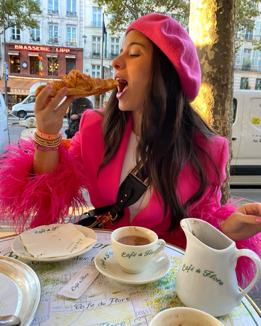 Vibrant Fuchsia Feather Trimmed Blazer  - Image 4