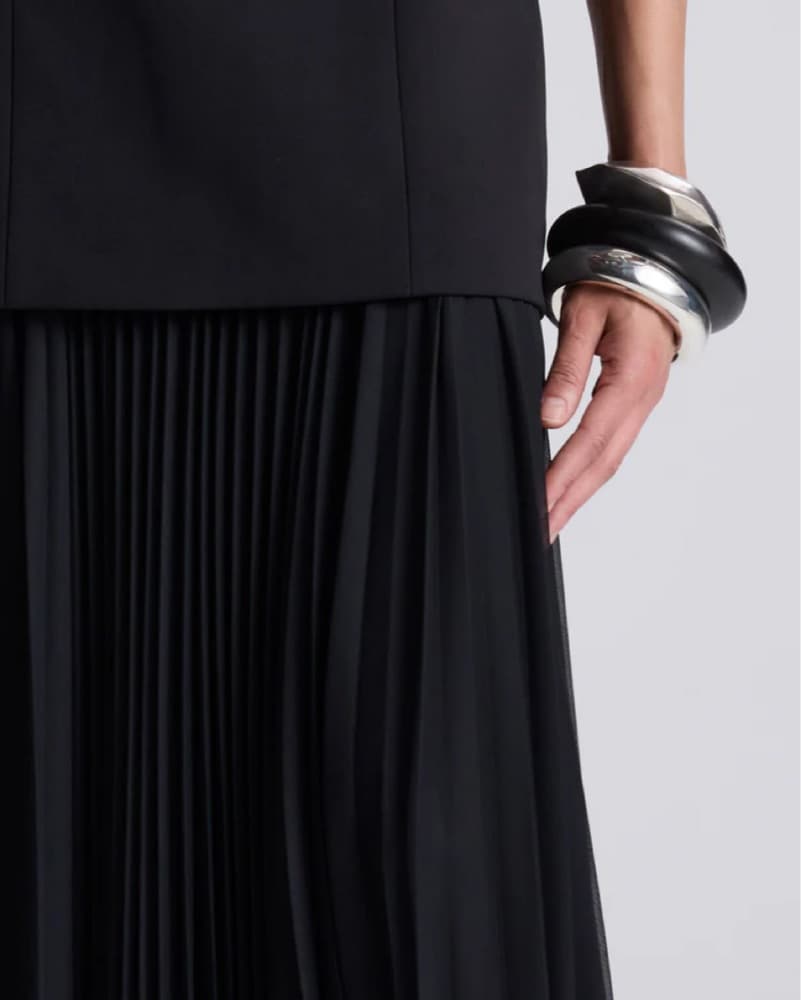 ALC Lana Black Pleated Maxi Dress - Image 2
