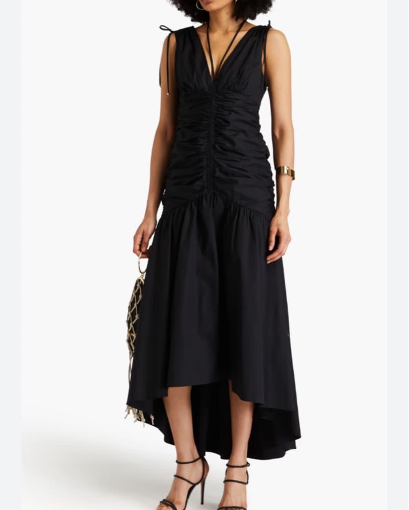 Veronica Beard Perrin Ruched V-Neck Maxi - Image 2