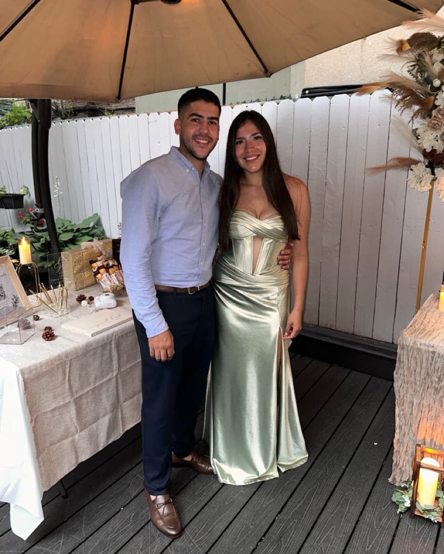 Elegant Sage Green Satin Gown - Image 5