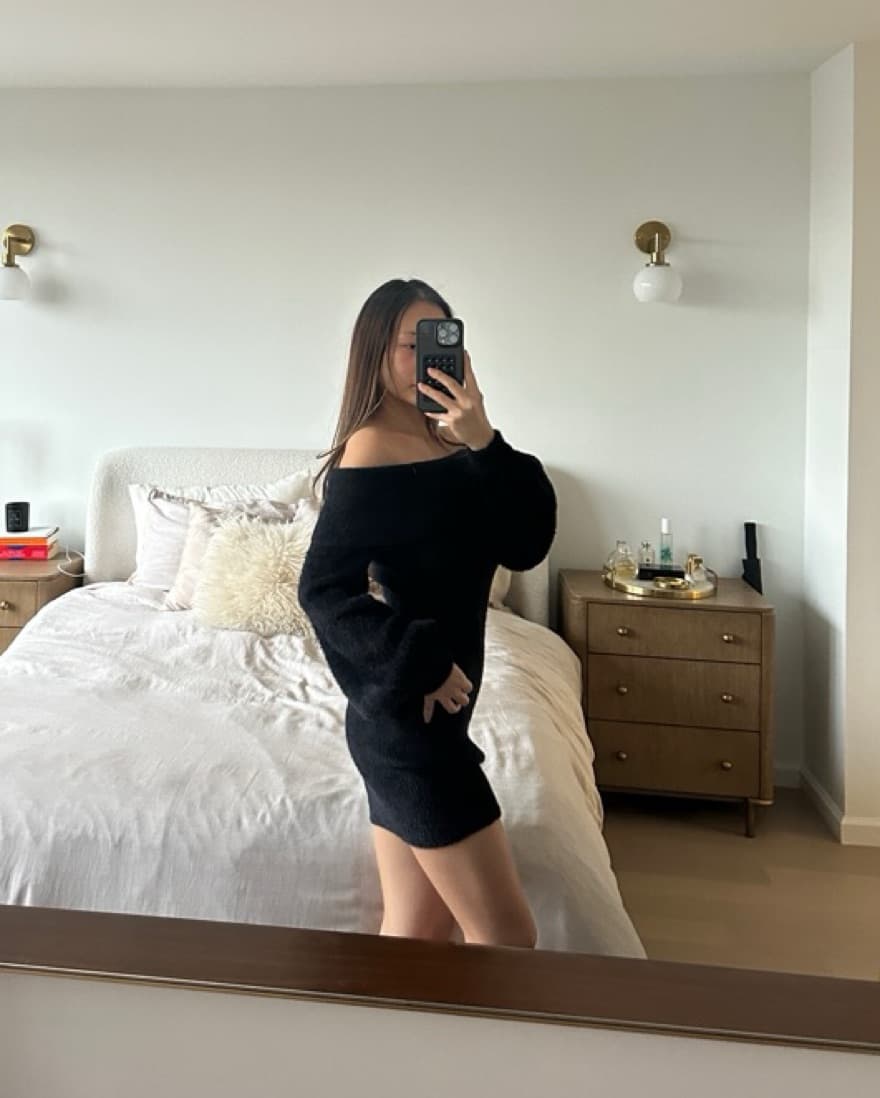 Foldover Sweater Dress - Image 3