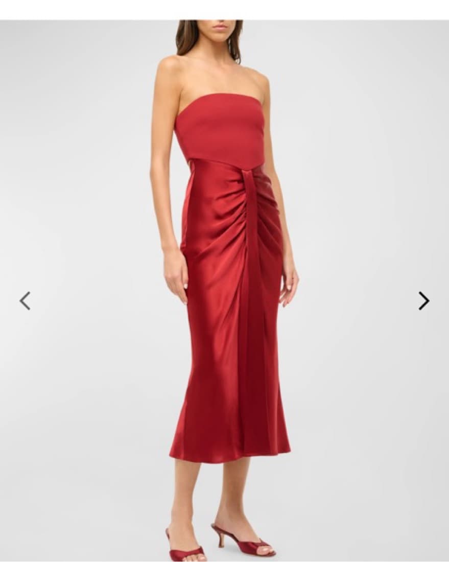 Elegant Crimson Midi Dress - Image 4