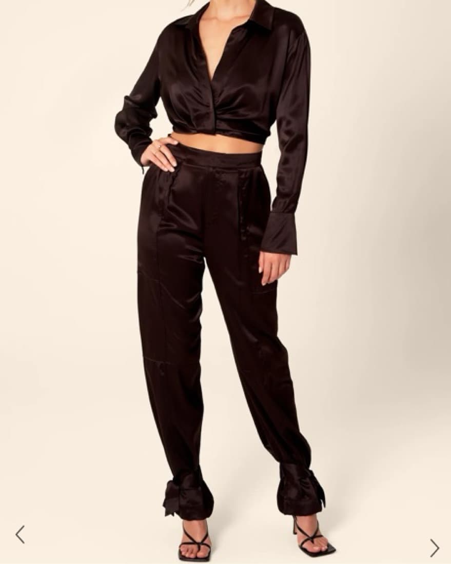 Silk Crop Top and Pant Set - Image 2