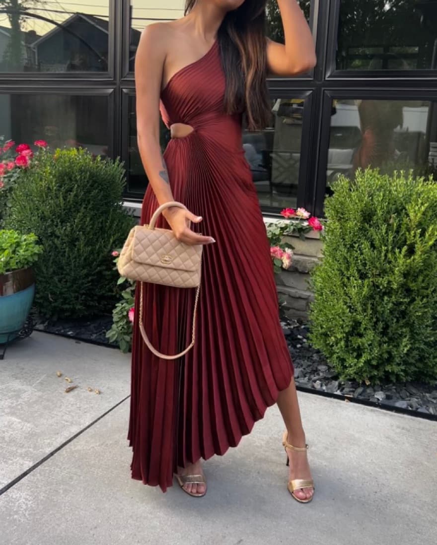 A.L.C Satin Dress Beutiful Red/brown  - Image 4