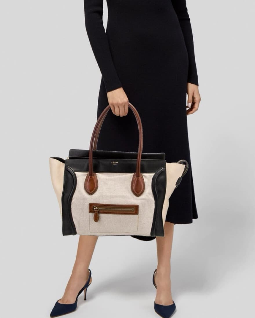CELINE Tri-Color Shoulder Tote - Image 2