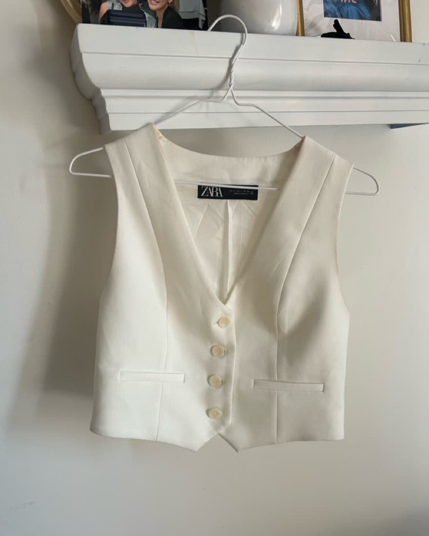 White Tailored Vest - Image 1