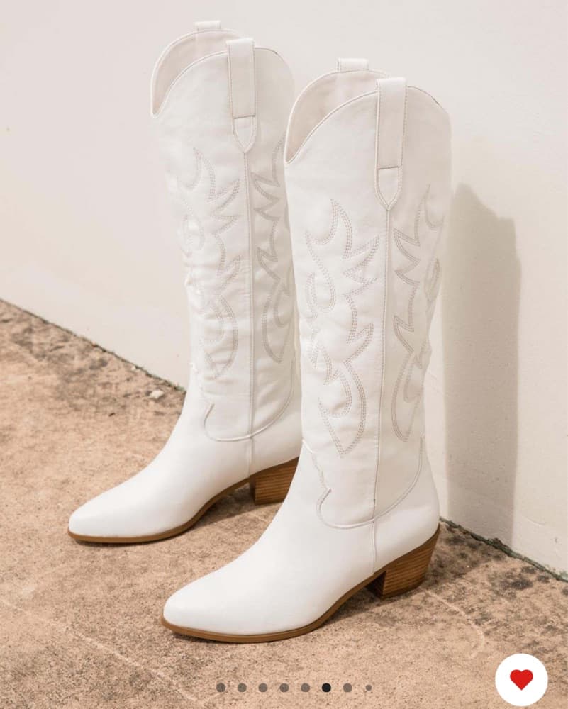 Billini Urson White Cowboy Boots - Image 4