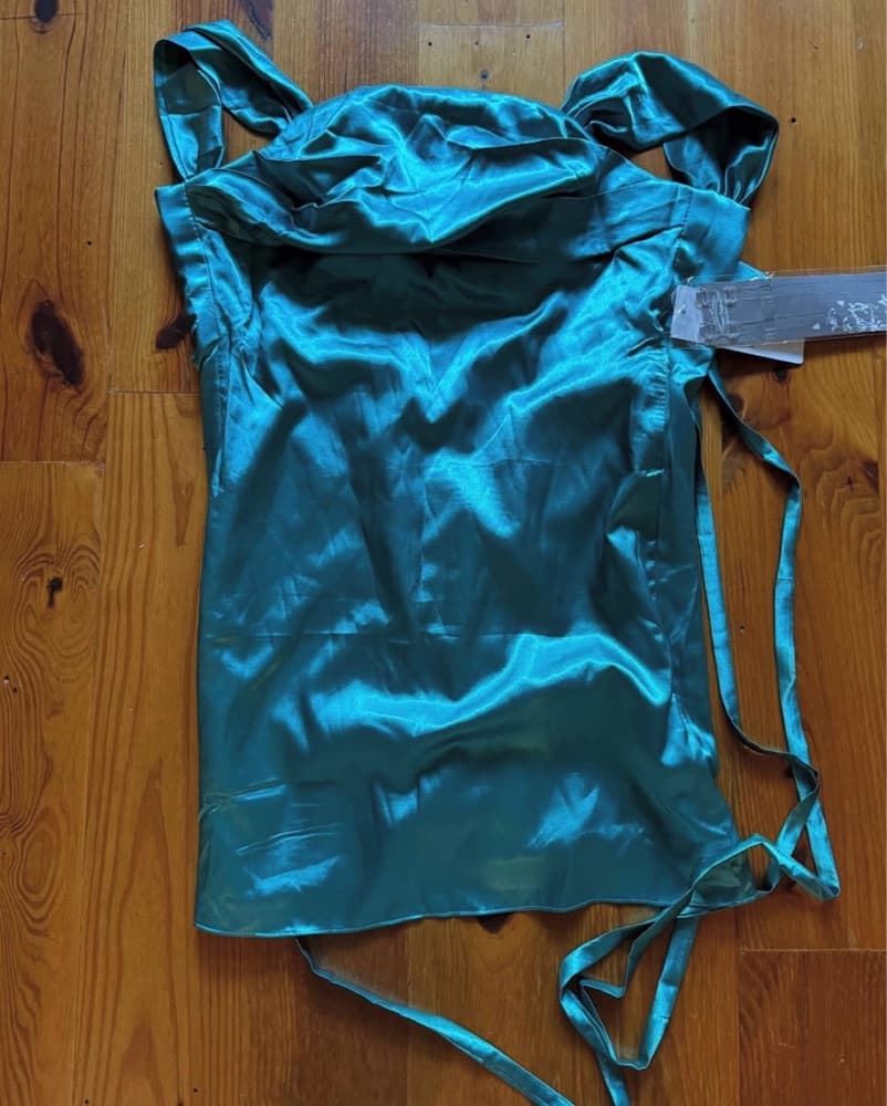 Stunning Teal Ruched Mini Dress - Image 2