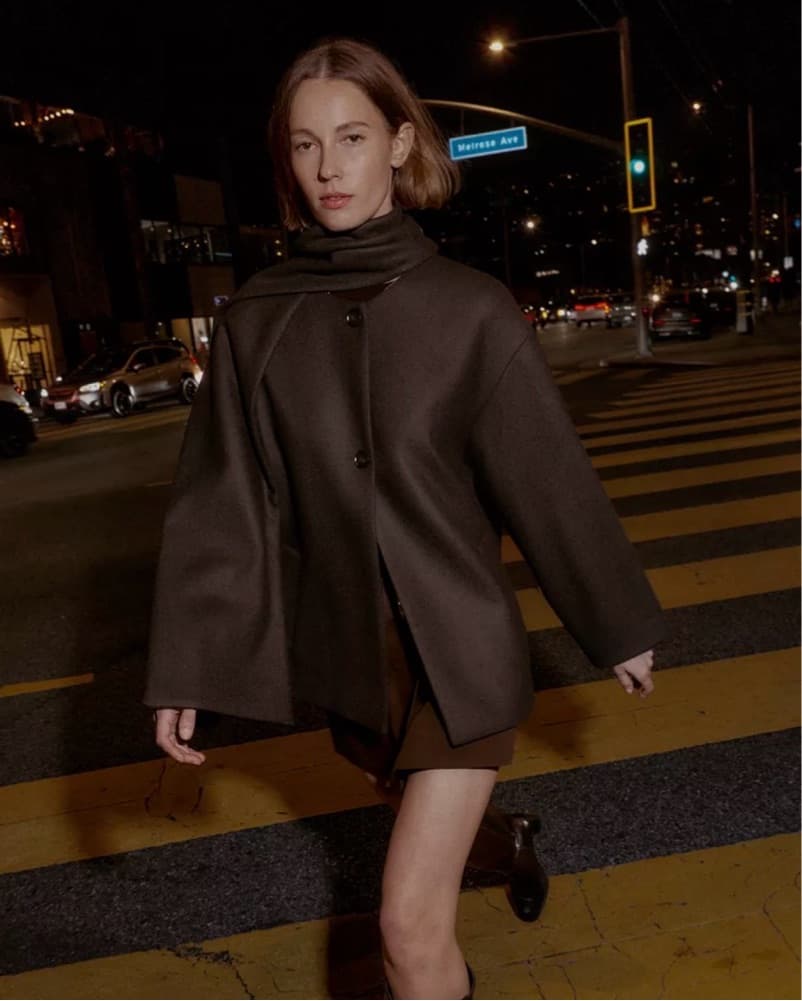 Wool Blend Scarf Coat - Image 1