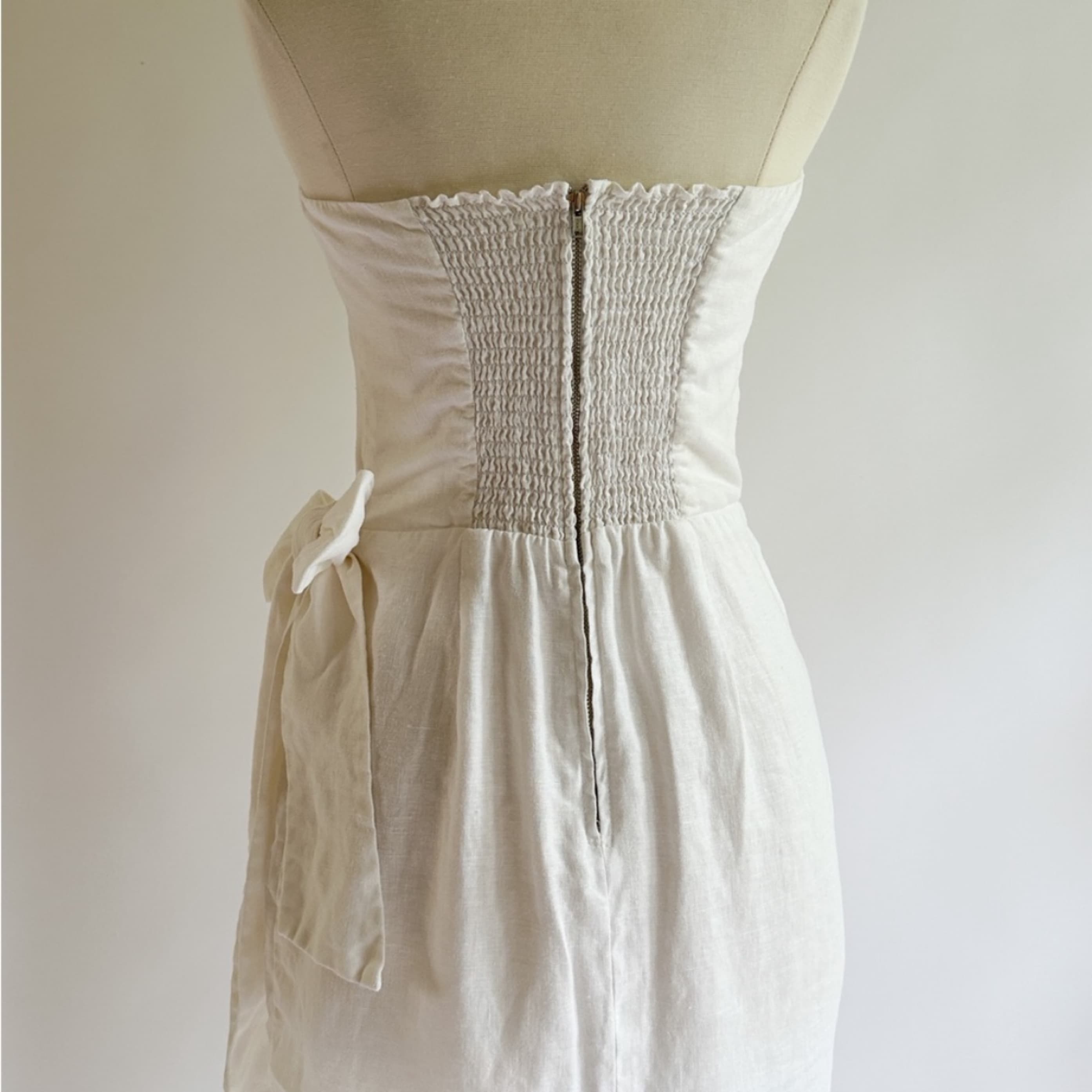 Reformation Strapless Linen Wrap Dress - Image 2