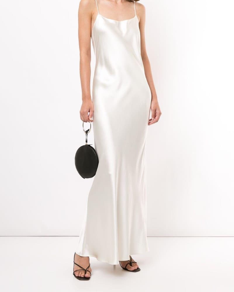 Anine Bing Ivory Satin Slip Dress - Image 2