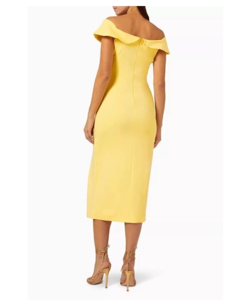 Vibrant Off-the-Shoulder Yellow Dress - Image 3
