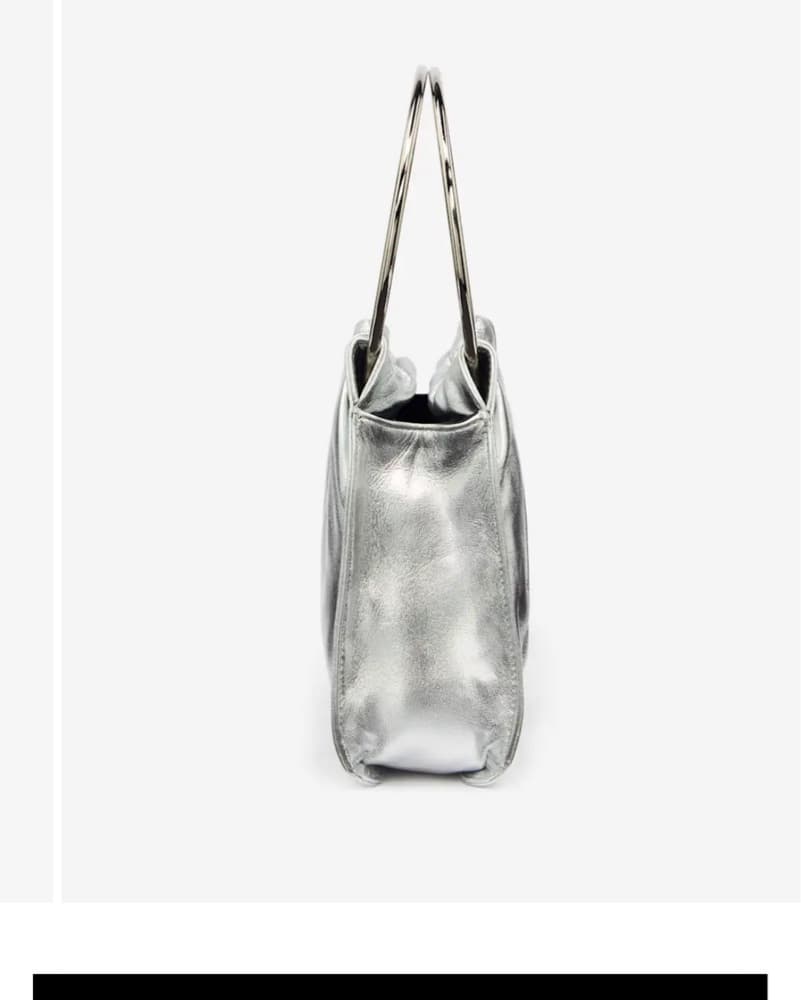 Reformation Mini Bag Silver Leather - Image 5