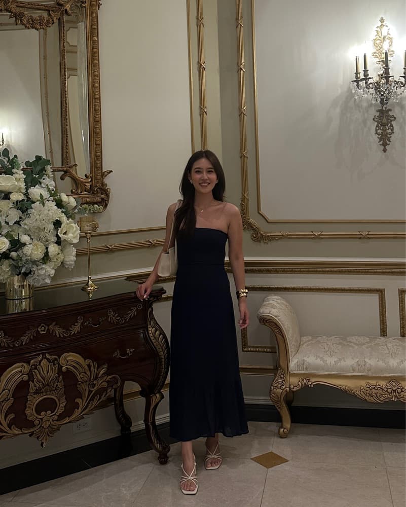 Reformation Arta Navy Dress - Image 2