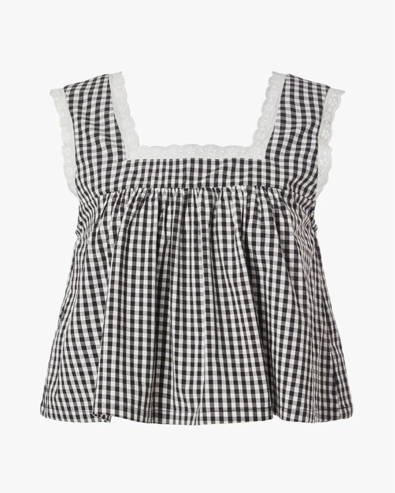 Gingham Square Neck WeWoreWhat Top - Image 1