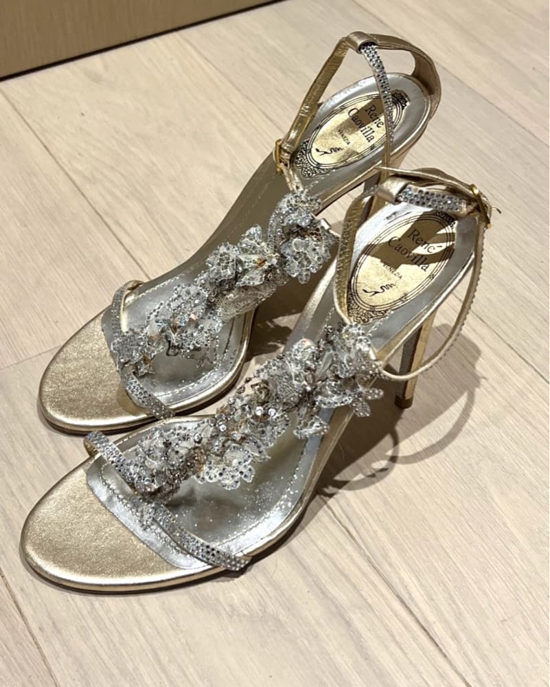 René Caovilla Strappy Beaded Lace Sandal - Image 3