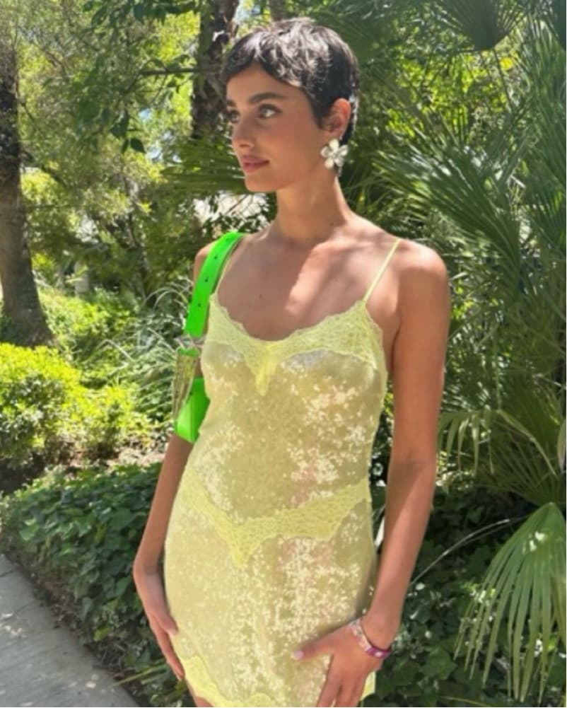 Victoria Secret Yellow Lace Mini Dress - Image 2