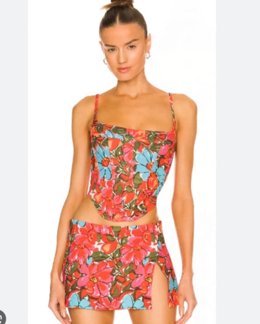 MIAOU Micro Mini Skirt Parisian Flower - Image 1