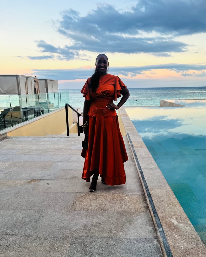 Orange Formal Wedding Guest Dress - Image 1