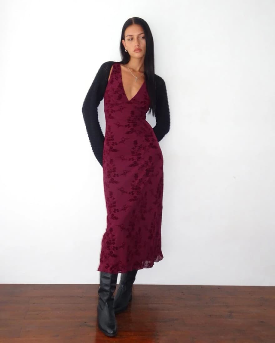 Gabriela Midi Dress In Botanical Flower  - Image 1