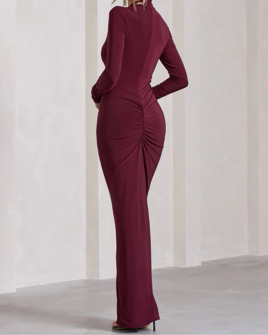 Club L London Burgundy Dress - Image 2