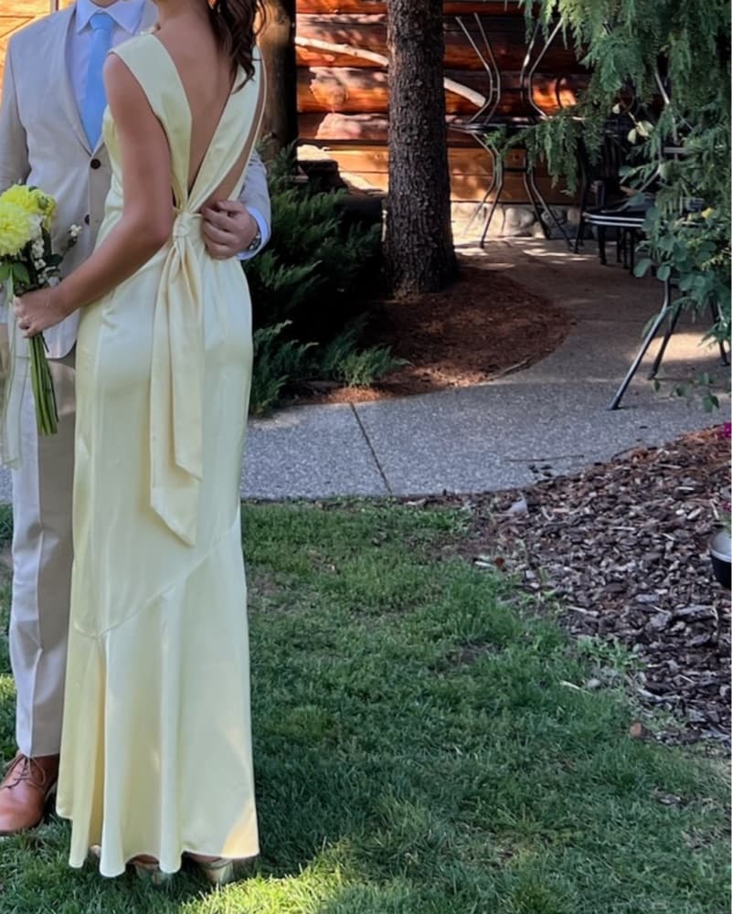 Butter Yellow Wedding Guest Dress - Image 2