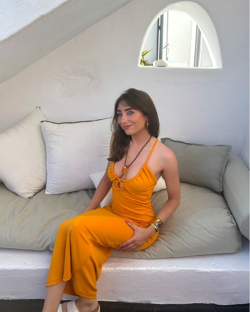 Vibrant Orange Midi Dress - Image 1