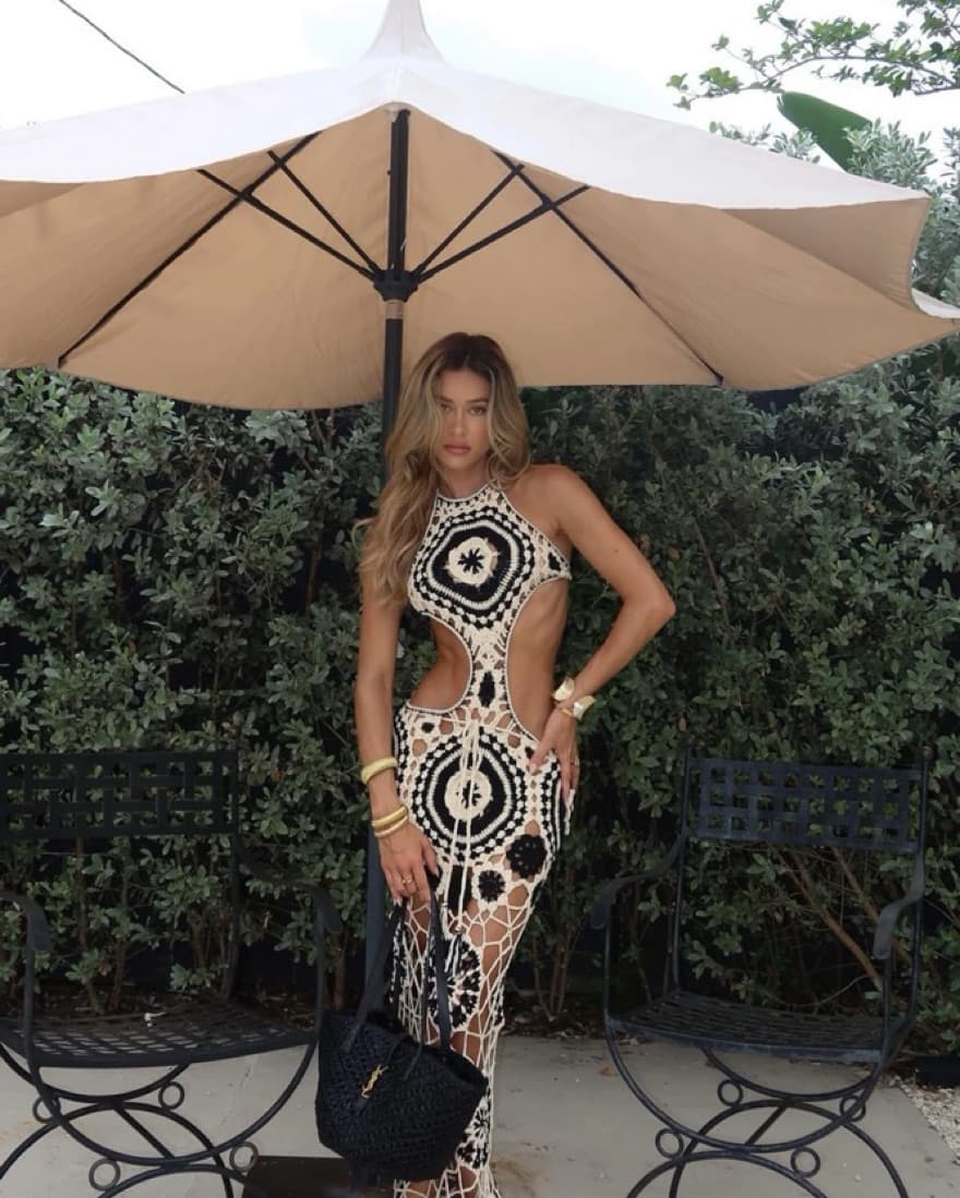 Crochet Cutout Dress - Image 3