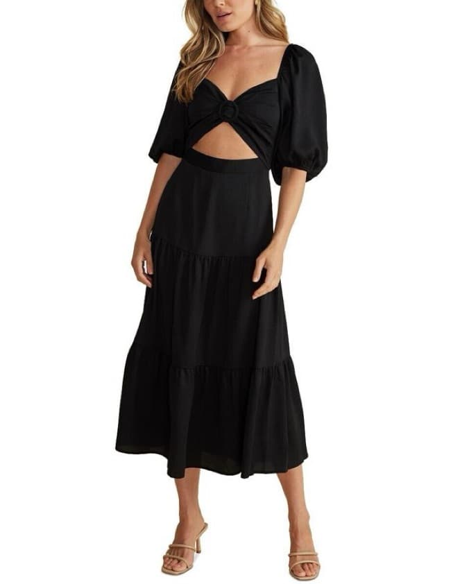 MINKPINK Black Midi Dress - Image 2