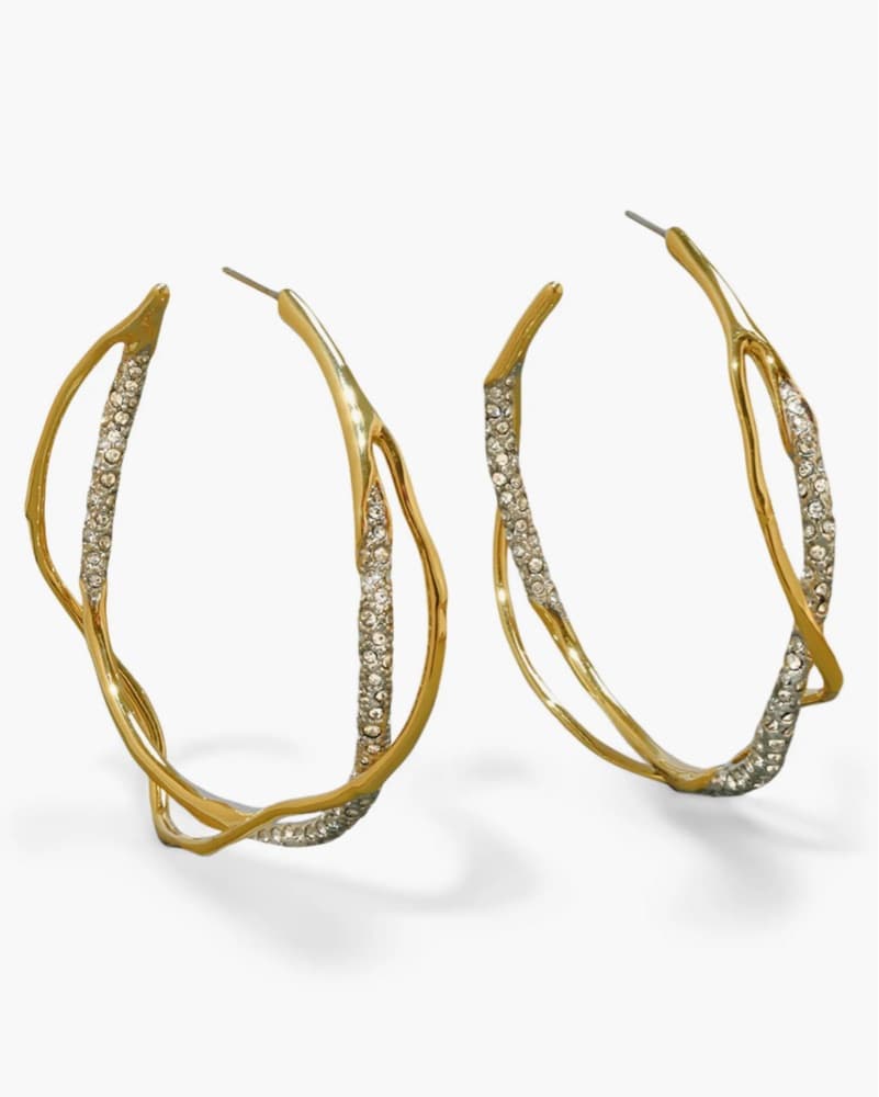 Intertwined Pavé Crystal Hoop Earrings - Image 1