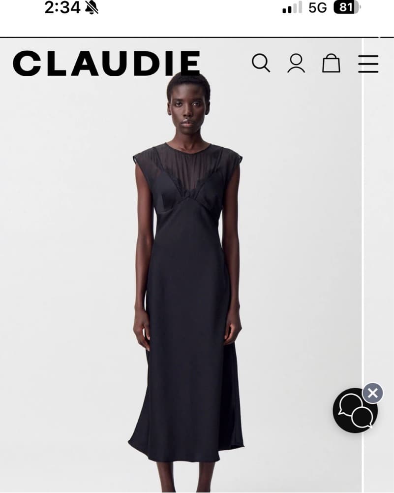 Claudie Pierlot black Mesh Insert Dress - Image 1