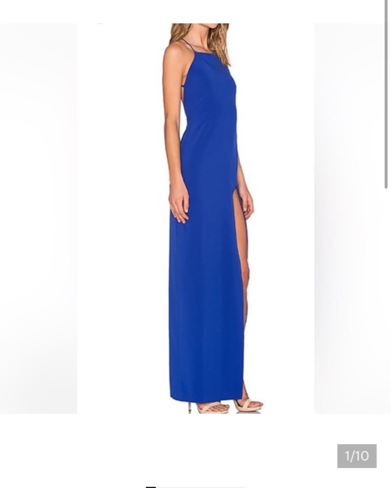 DONNA MIZANI Elegant Blue Midi Dress - Image 1