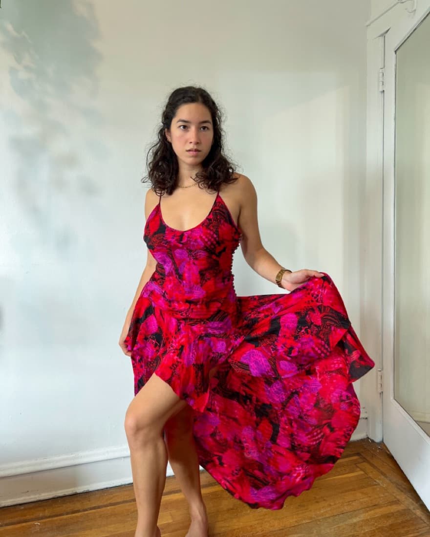 Vintage Silk Dress - Image 5