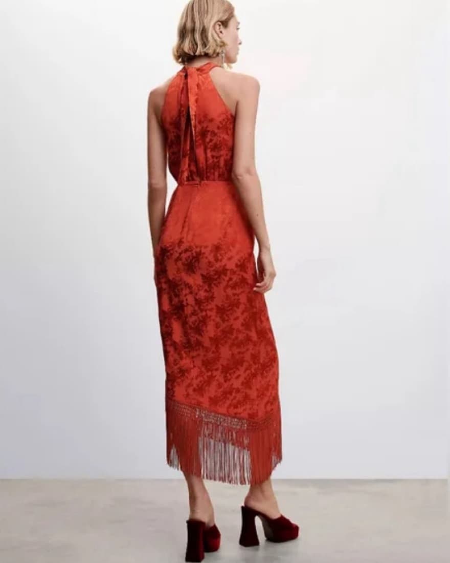 Orange Mango Fringe Dress - Image 3